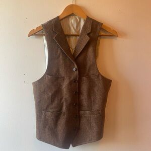 brown wool vest